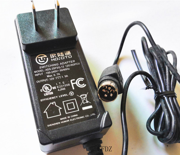 NEW HOIOTO ADS-25FSG-12 12018 GPCU AC Adapter 12V 1.5A 4PIN US 2P Plug, New